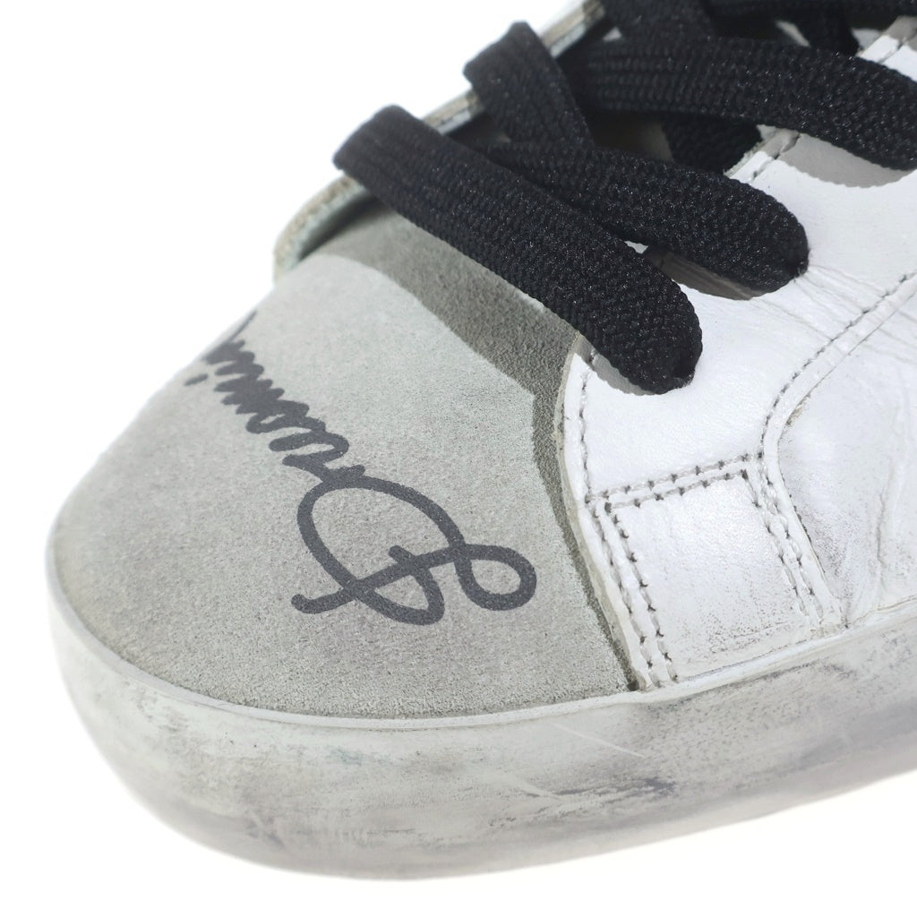 GOLDEN GOOSE DELUXE BRAND(ゴールデングースデラックスブランド) SUPERSTAR スーパースター グラフィティ ダメージ加工 レザー ローカットスニーカー ホワイト