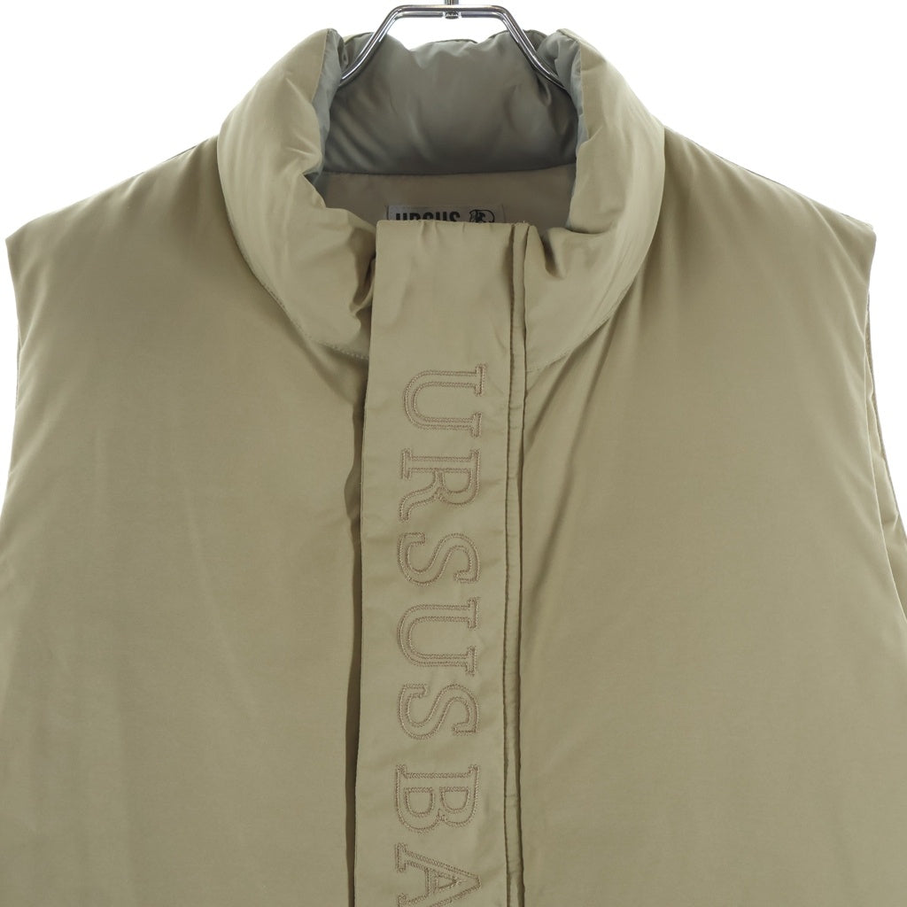 A BATHING APE(アベイシングエイプ) LOOSE FIT DOWN VEST ロゴ刺繍 ルーズフィット ダウンベスト ベージュ 001LJH701007J