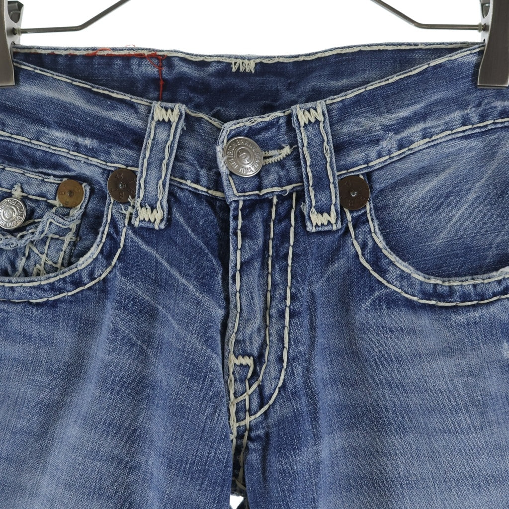 TRUE RELIGION(トゥルーレリジョン) JOEY SUPER T ジョーイ スーパー ステッチデザイン ジップフライ フレアデニムパンツ インディゴ