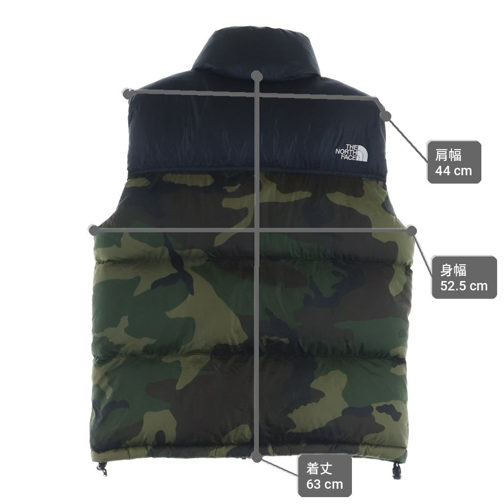 THE NORTH FACE(ザノースフェイス) NV NUPTSE VEST ヌプシ カモフラ ダウンベスト カーキ/ブラック ND91409