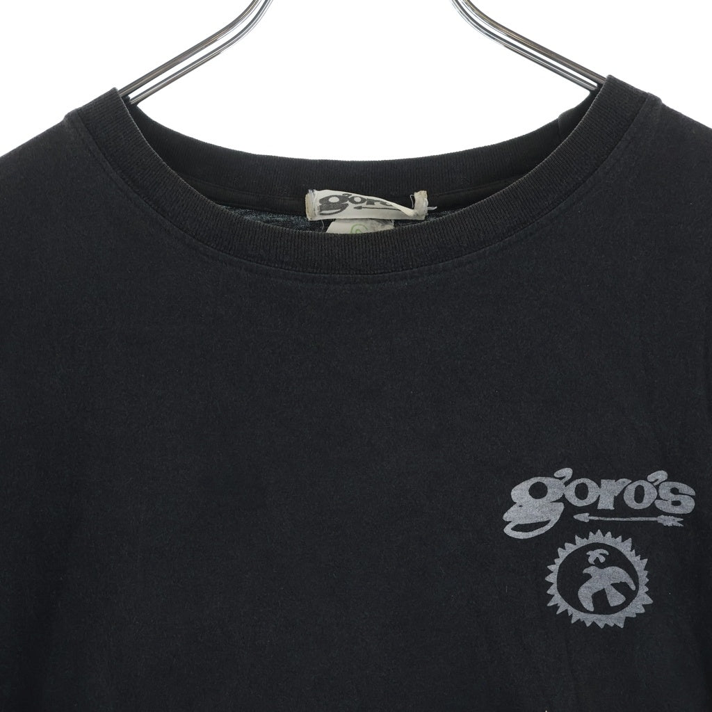 goro's(ゴローズ) OLD HAPPY LIFE 両面プリント greenteeボディ クルーネック 半袖Tシャツ カットソー ブラック