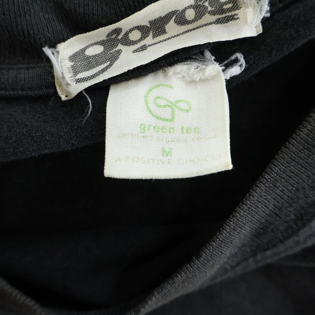 goro's(ゴローズ) OLD HAPPY LIFE 両面プリント greenteeボディ クルーネック 半袖Tシャツ カットソー ブラック