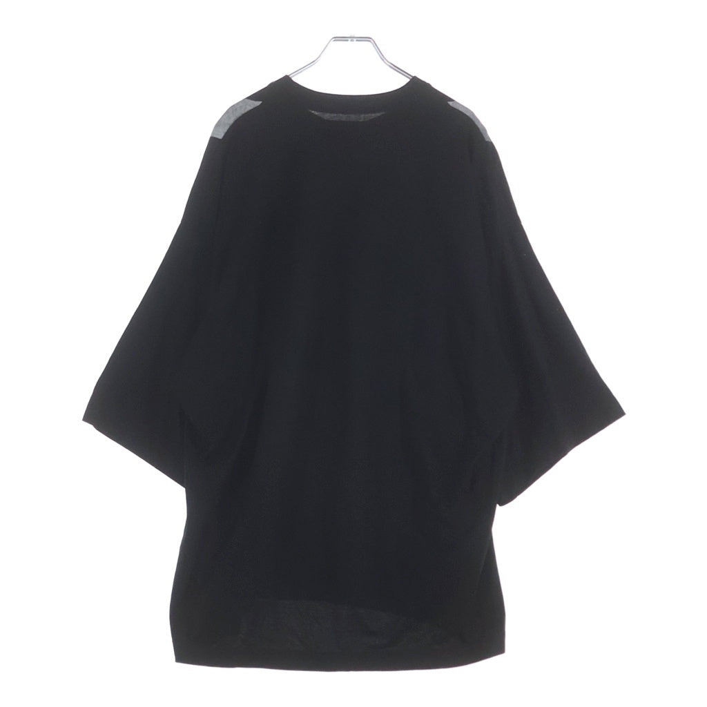 JULIUS(ユリウス) 25SS COTTON SZ JERSEY PRINTED OVERSIZE T-SHIRT コットン フロントプリント 半袖Tシャツ カットソー ブラック 897CPM3
