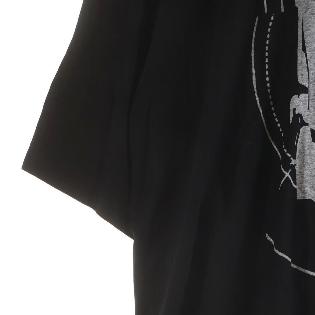 JULIUS(ユリウス) 25SS COTTON SZ JERSEY PRINTED OVERSIZE T-SHIRT コットン フロントプリント 半袖Tシャツ カットソー ブラック 897CPM3