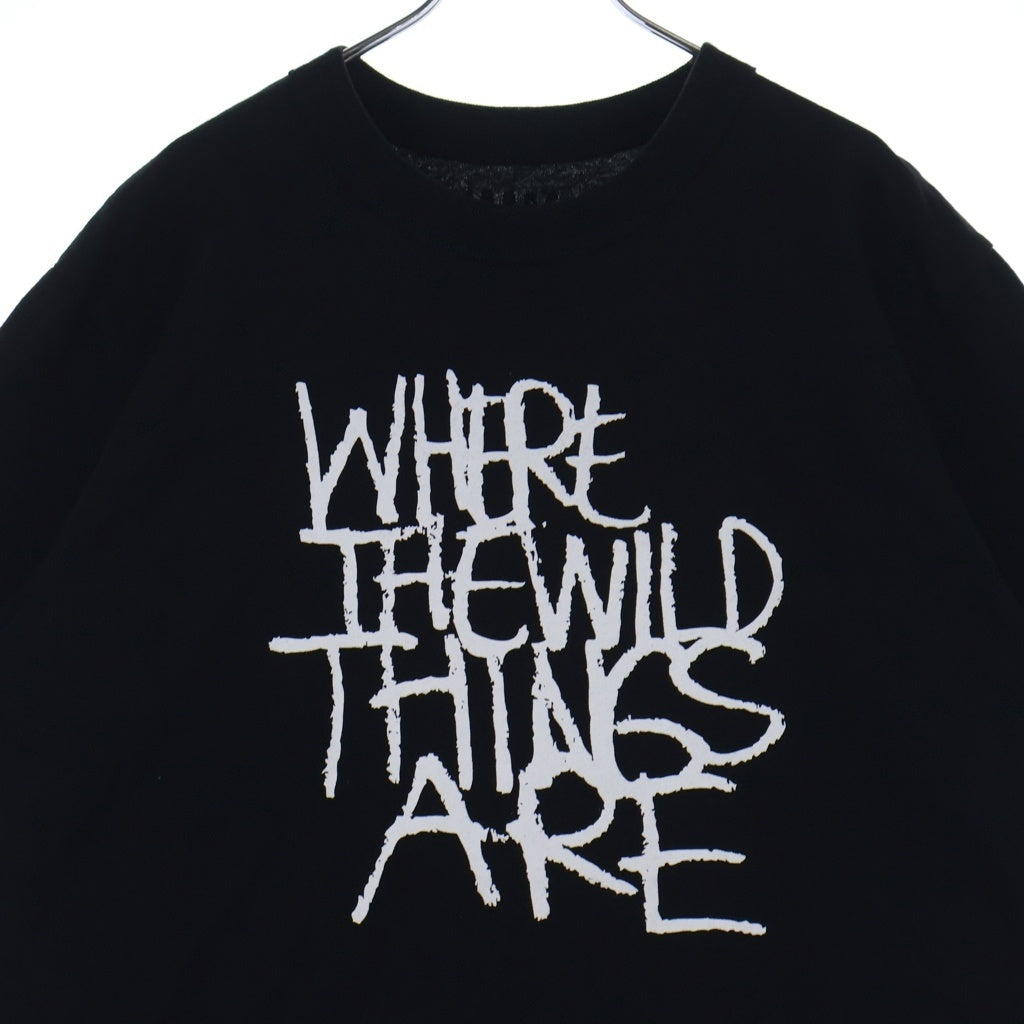 Sacai(サカイ) 25AW WHERE THE WILD THINGS ARE ウェア ザ ワイルド シングス アー コットン 半袖Tシャツ カットソー ブラック 25-01007S