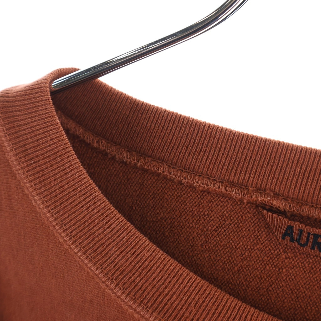 AURALEE(オーラリー) 18AW SUPER MILLED SWEAT P/O スーパーミルド クルーネック スウェットトレーナー オレンジ A8APO1SM