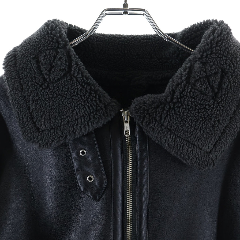 Maison Martin Margiela(メゾンマルタンマルジェラ) 04AW TECHNICAL SHEARING JAKET テクニカルシアリング ここのえ期 レザームートンジャケット ブラック