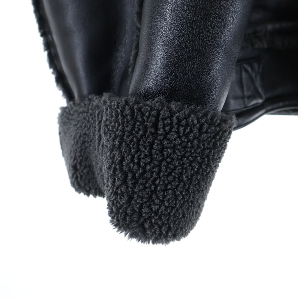 Maison Martin Margiela(メゾンマルタンマルジェラ) 04AW TECHNICAL SHEARING JAKET テクニカルシアリング ここのえ期 レザームートンジャケット ブラック
