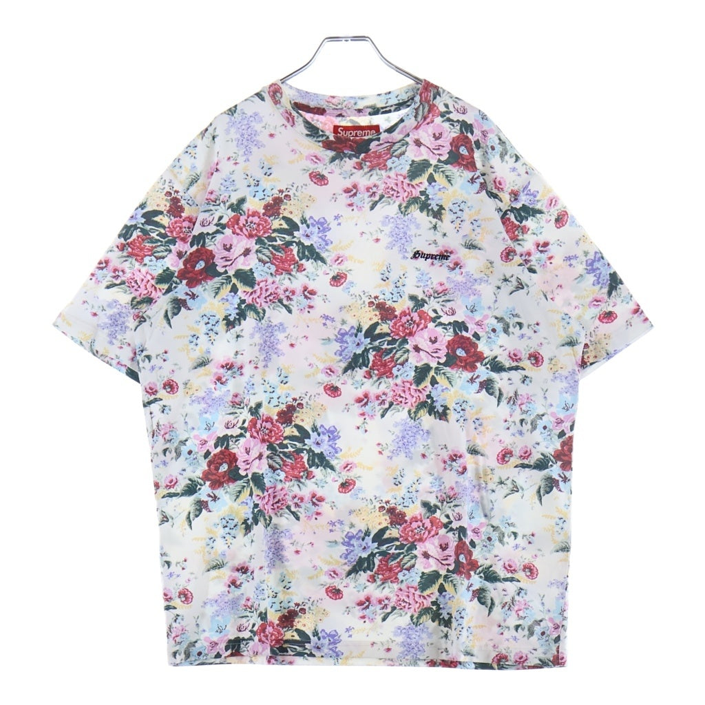 SUPREME(シュプリーム) 26SS Washed Top Floral ウォッシュド トップ フローラル ロゴ刺繍 クルーネック半袖Tシャツ カットソー マルチカラー