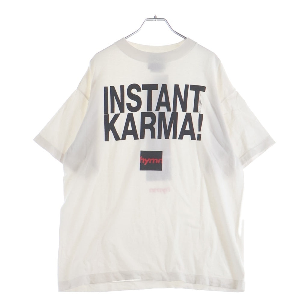 SAINT MICHAEL(セントマイケル) 26SS JL_SS T-SHIRT INSTANT KARMA ジョンレノン インスタントカルマ 両面プリントTシャツ 半袖クルーネックカットソー ホワイト SM-MK8-0000-C26