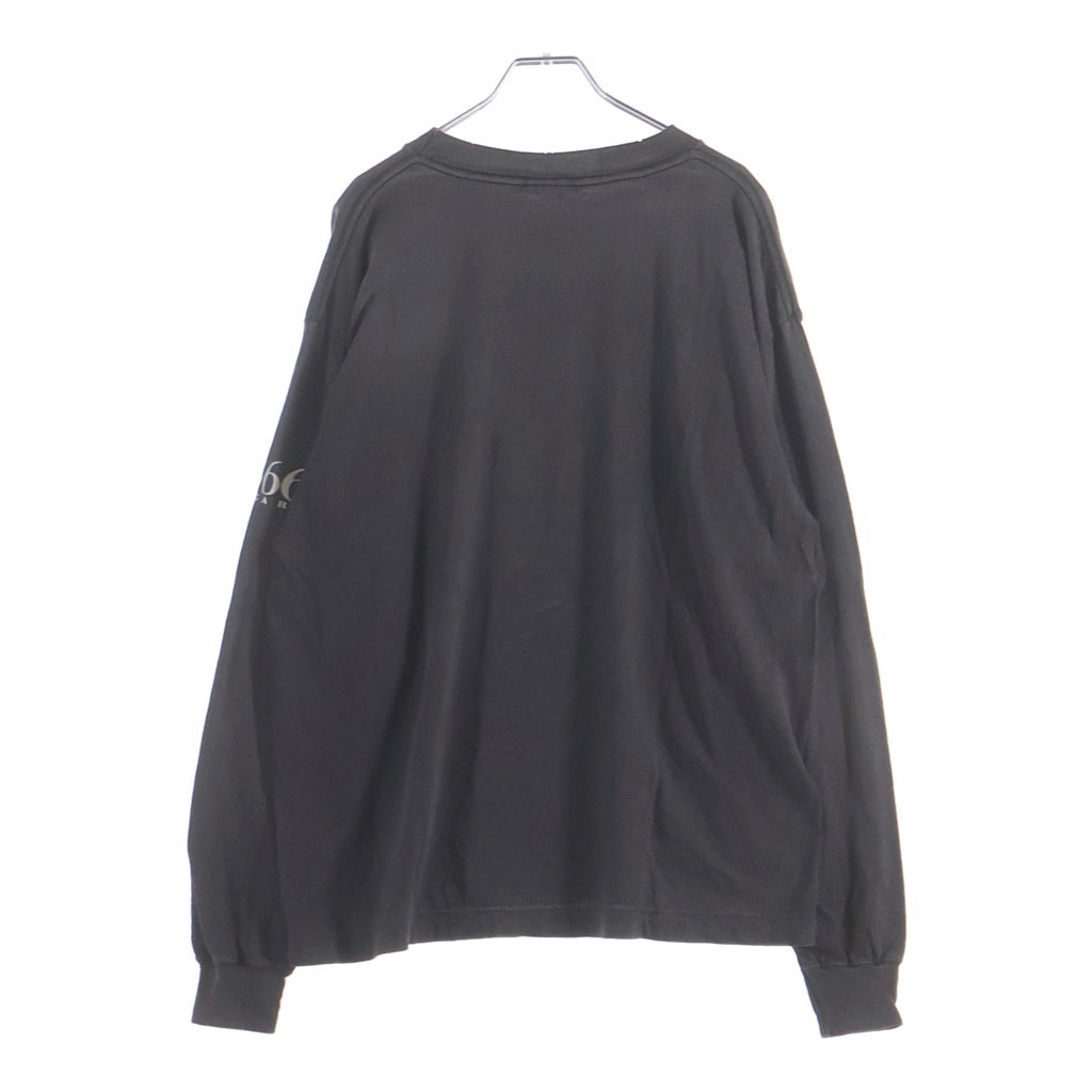 SAINT MICHAEL(セントマイケル) 26SS SAINT 666 LS T-SHIRT ヴィンテージ加工 袖プリントTシャツ 長袖クルーネックカットソー グレー SK-MK8-0000-030