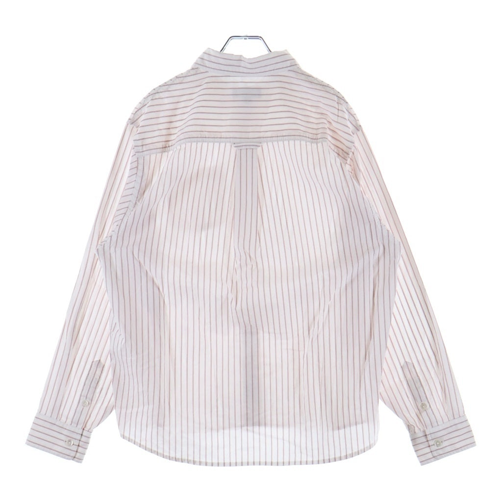 STUSSY(ステューシー) OXFORD LS SHIRT ストライプ柄 オックスフォード 長袖ボタンシャツ ホワイト/レッド 1110364