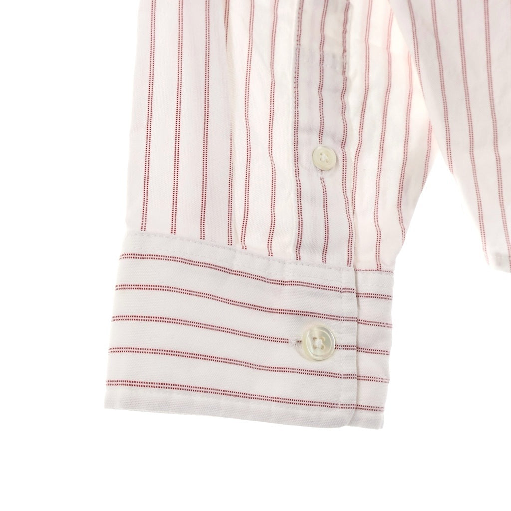 STUSSY(ステューシー) OXFORD LS SHIRT ストライプ柄 オックスフォード 長袖ボタンシャツ ホワイト/レッド 1110364