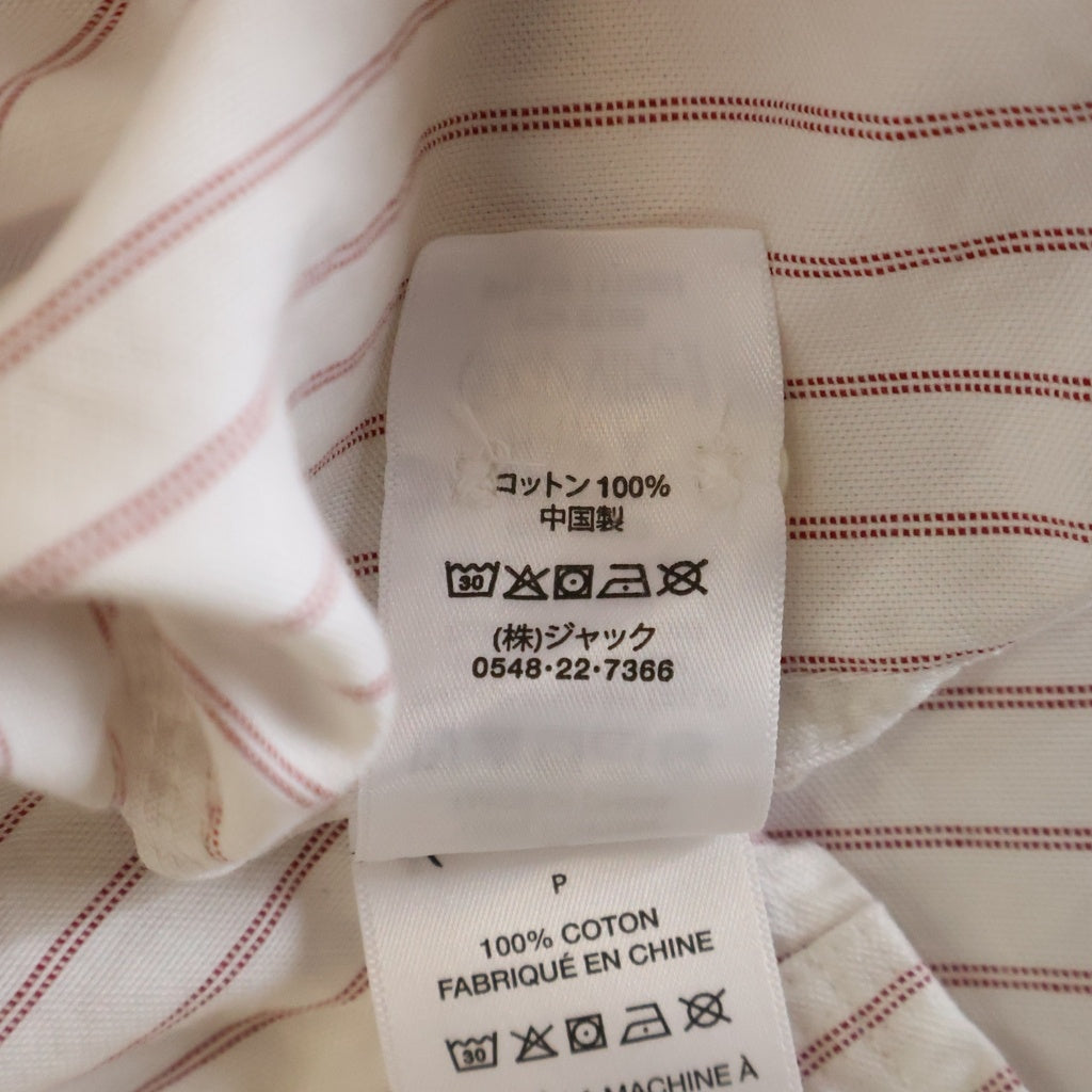 STUSSY(ステューシー) OXFORD LS SHIRT ストライプ柄 オックスフォード 長袖ボタンシャツ ホワイト/レッド 1110364