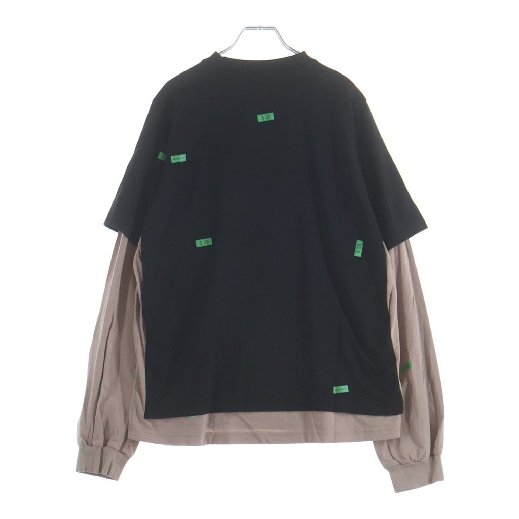 BALENCIAGA(バレンシアガ) 26SS 520 STICKERS HYBRID DOUBLE T-SHIRT ステッカープリント ハイブリッド ドッキング レイヤードデザインTシャツ 長袖クルーネックカットソー 871497 TUVN1