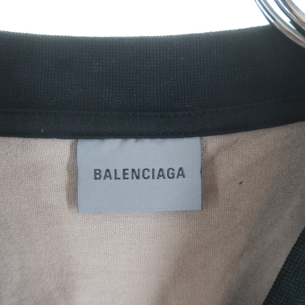 BALENCIAGA(バレンシアガ) 26SS 520 STICKERS HYBRID DOUBLE T-SHIRT ステッカープリント ハイブリッド ドッキング レイヤードデザインTシャツ 長袖クルーネックカットソー 871497 TUVN1