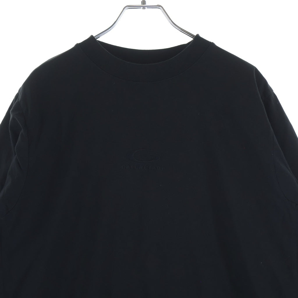 BALENCIAGA(バレンシアガ) 26SS HYBRID DOUBLE T-SHIRT ペイント加工 イブリッド ドッキング レイヤードデザインTシャツ 長袖クルーネックカットソー ブラック 871497 TUVJ7