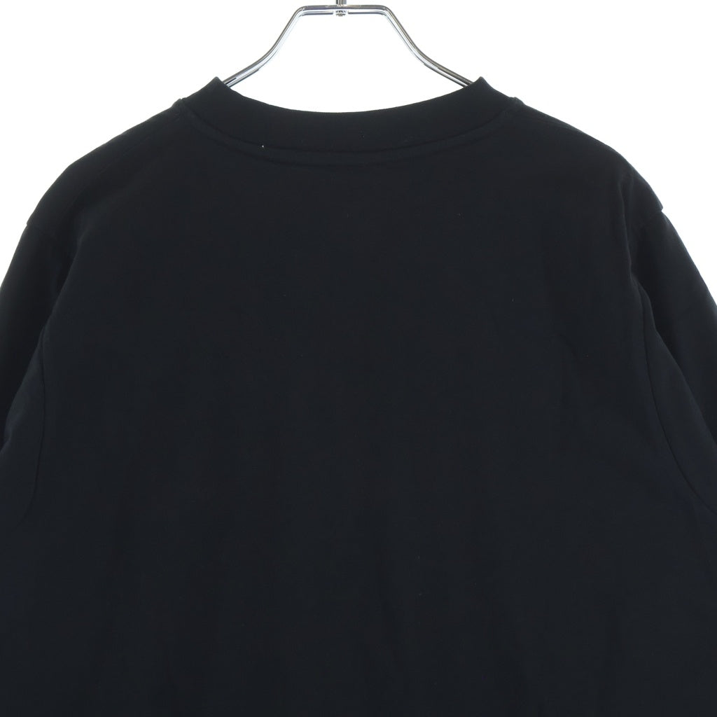 BALENCIAGA(バレンシアガ) 26SS HYBRID DOUBLE T-SHIRT ペイント加工 イブリッド ドッキング レイヤードデザインTシャツ 長袖クルーネックカットソー ブラック 871497 TUVJ7