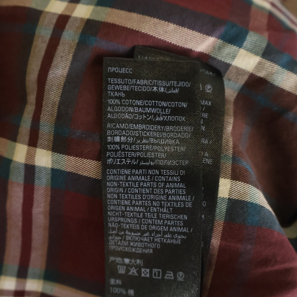 BALENCIAGA(バレンシアガ) 26SS ZIP-UP SHIRT ヴィンテージ加工 チェック柄 ジップアップシャツ レッド 850813 TLM09