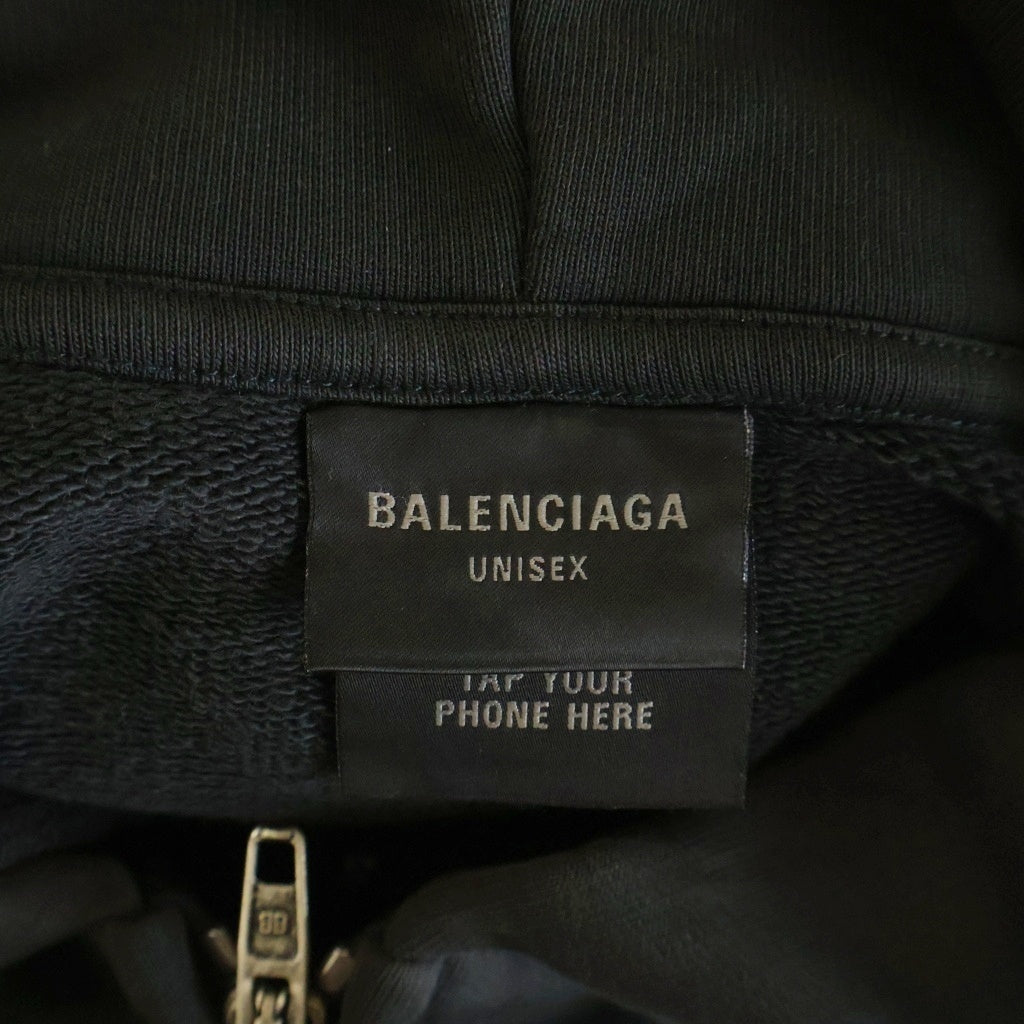 BALENCIAGA(バレンシアガ) 24AW eBay ZIP-UP HOODIE イーベイロゴ刺繍 ジップアップスウェットパーカー フーディー ブラック 803264 TRVD2