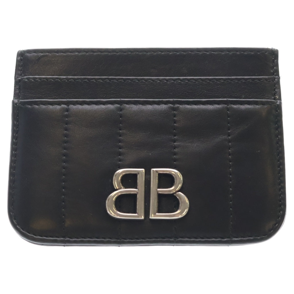 BALENCIAGA(バレンシアガ) BB MONACO CARD WALET BBロゴ モナコ レザーカードケース 名刺入れ ブラック 765463 レディース