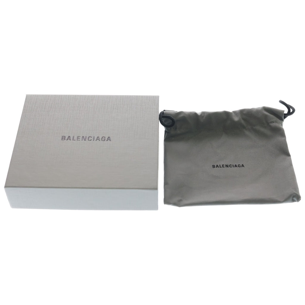 BALENCIAGA(バレンシアガ) 24SS CASH DIY METALディーアイワイメタル ロゴプリント カーフレザーカードケース コインケース ブラック 640535 2AAW3
