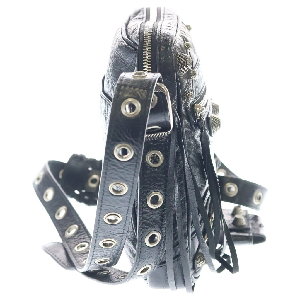 BALENCIAGA(バレンシアガ) LE CAGOLE ル カゴール アリーナラムスキン クロスボディバッグ レザーショルダーバッグ ブラック 719065