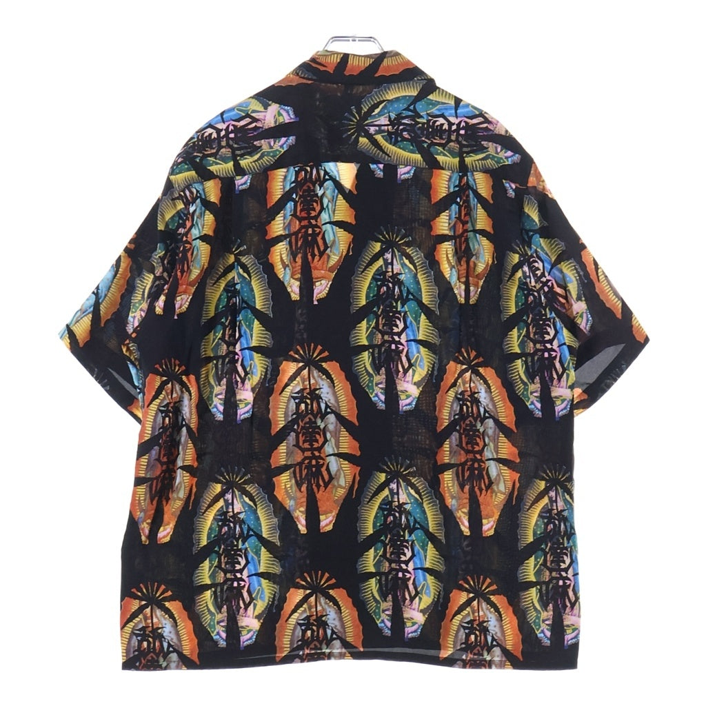 WACKO MARIA(ワコマリア) 21SS ×BUDSPOOL HAWAIIAN SHIRT バッズプール 舐達磨 木目ボタン ハワイアン半袖シャツ ブラック