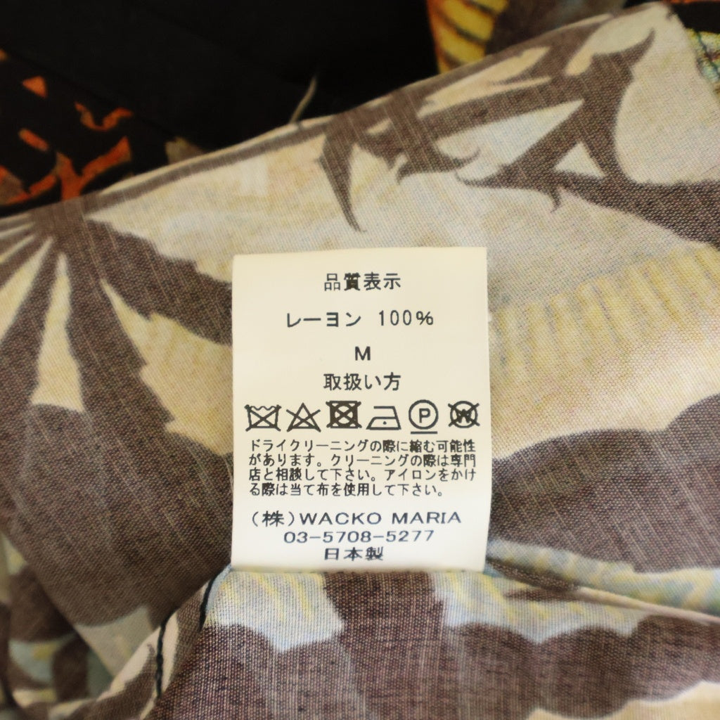WACKO MARIA(ワコマリア) 21SS ×BUDSPOOL HAWAIIAN SHIRT バッズプール 舐達磨 木目ボタン ハワイアン半袖シャツ ブラック