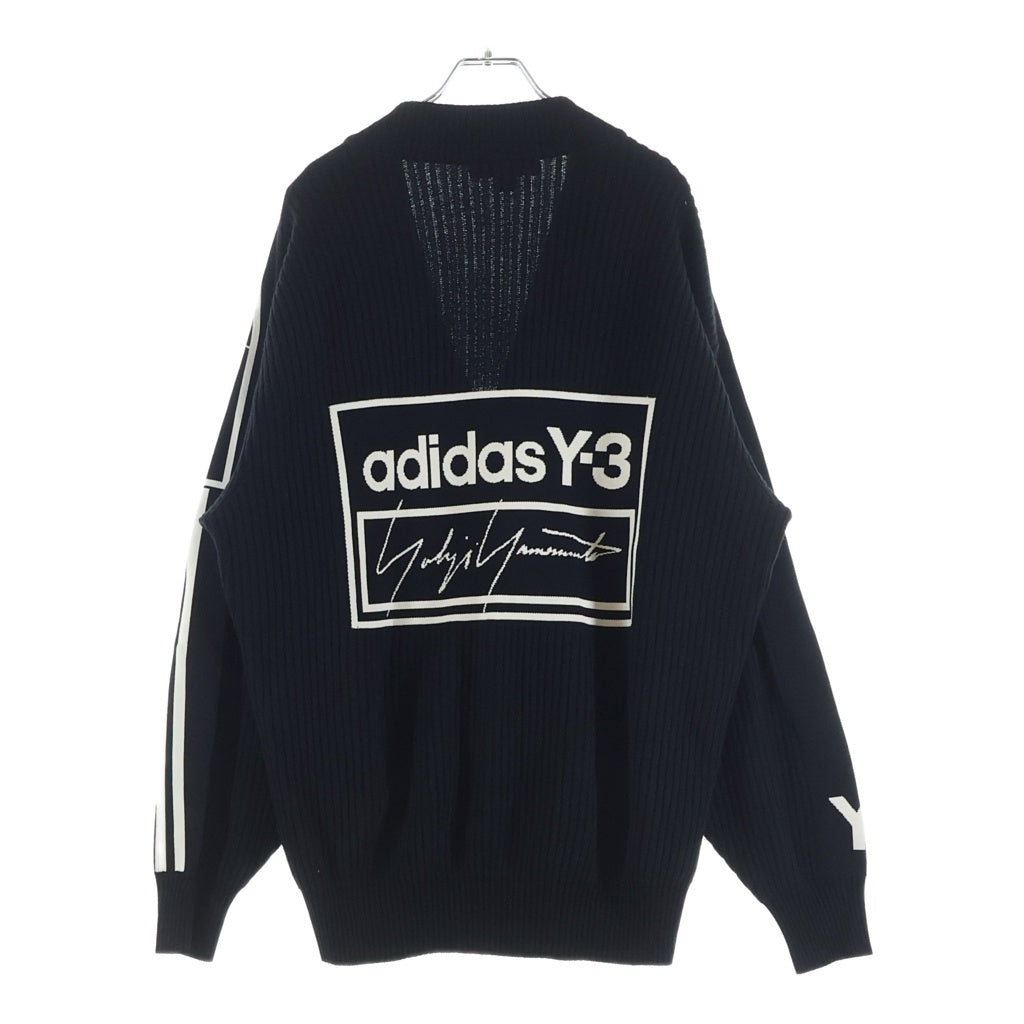 Y-3(ワイスリー) 20SS U TECH KNIT CARDIGAN バックロゴ刺繍 テック ニット カーディガン ブラック FJ0380