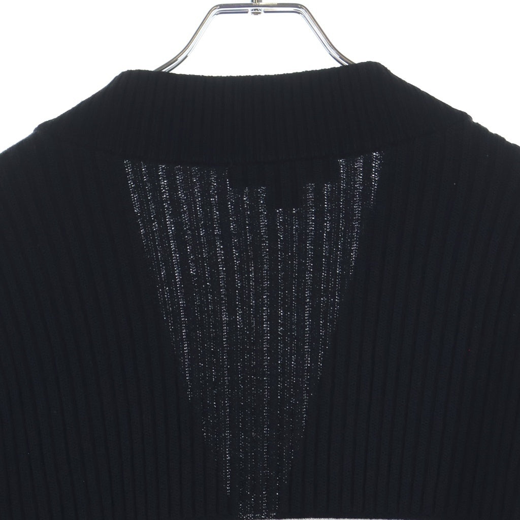 Y-3(ワイスリー) 20SS U TECH KNIT CARDIGAN バックロゴ刺繍 テック ニット カーディガン ブラック FJ0380