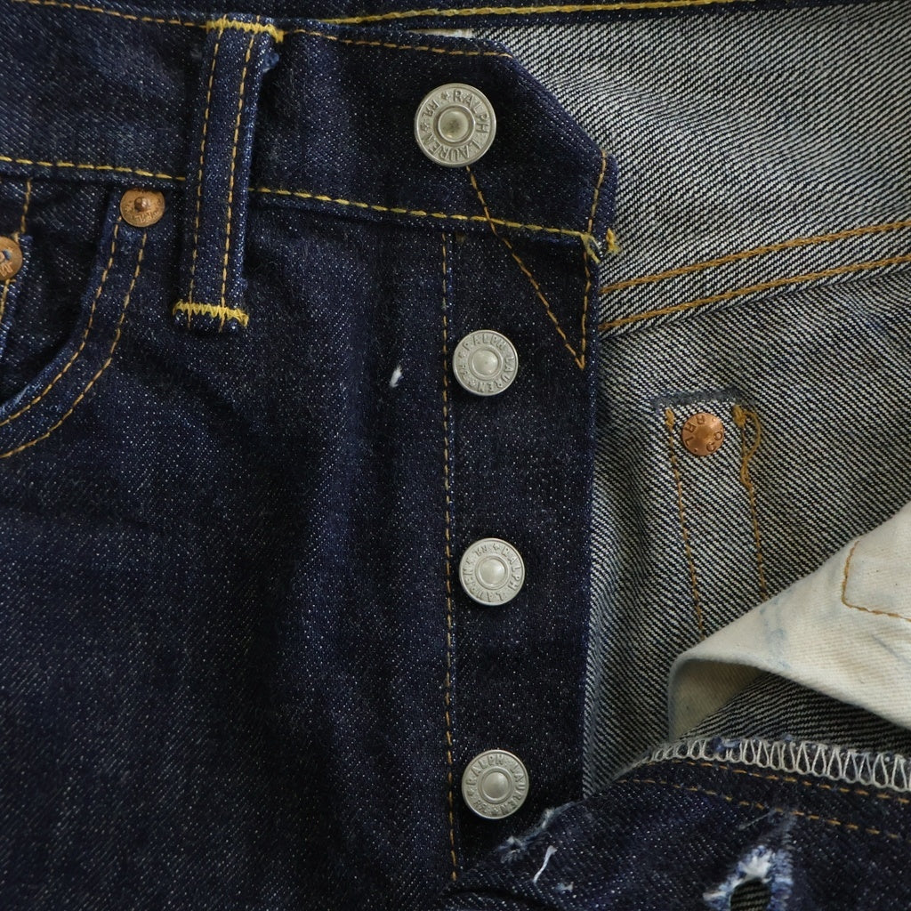 RRL(ダブルアールエル) STRAIGHT LEG ONCE WASHED 3 CUT USA製 1ウォッシュ ストレート デニムパンツ ジーンズ インディゴ R41RB03