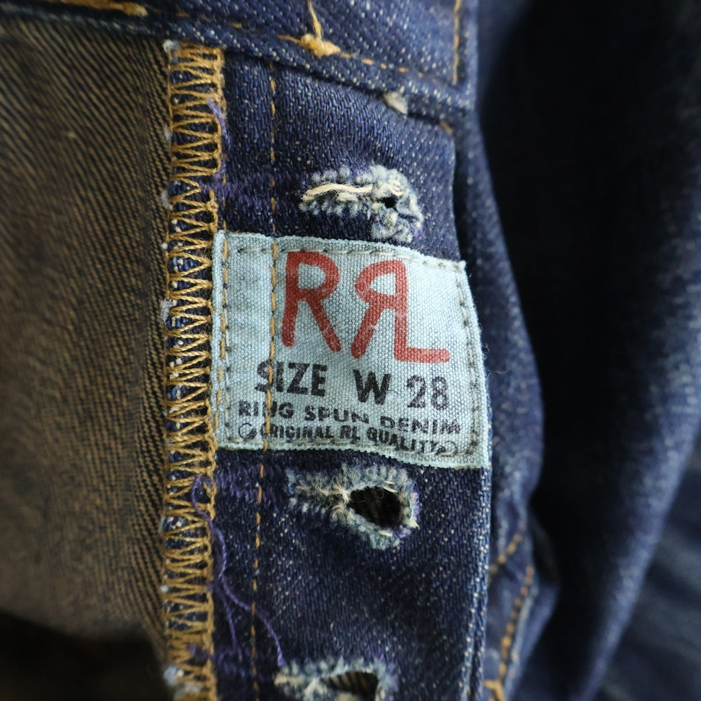 RRL(ダブルアールエル) BUCKLE BACK DENIM PANT USA製 サスペンダーボタン付き バックルバック デニムパンツ ジーンズ インディゴ