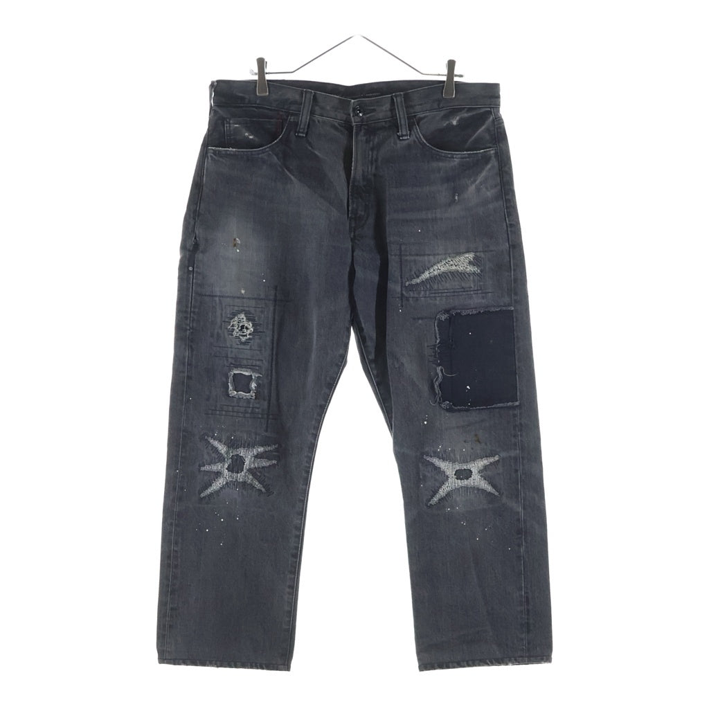 DENIM BY VANQUISH & FRAGMENT(デニムバイヴァンキッシュアンドフラグメント) FIVE YEARS WASH WIDE STRAIGHT DENIM PANTS 日本製 ウォッシュ ワイド ストレート デニムパンツ ブラック VFP1060
