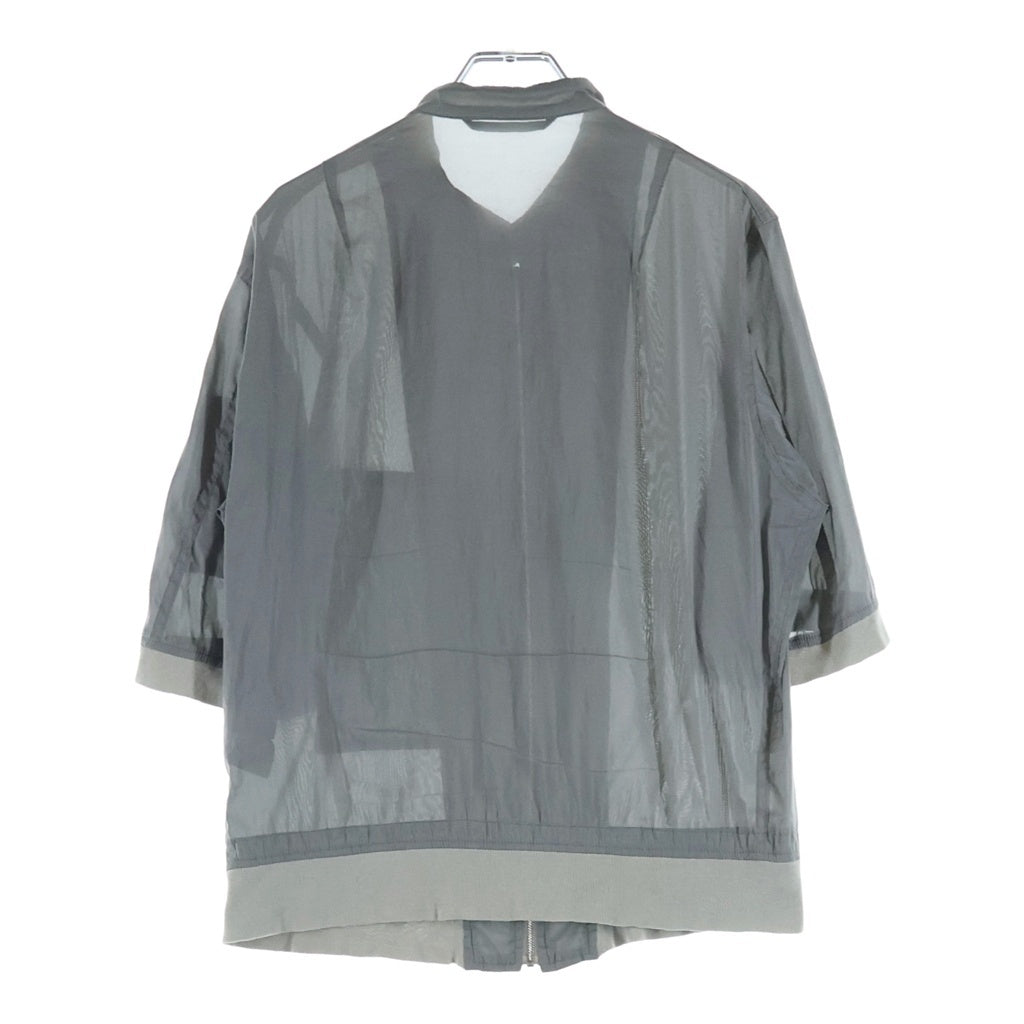 HELMUT LANG(ヘルムートラング) ポリエステル シアー フルジップアップ 半袖シャツ グレー 17-1204131