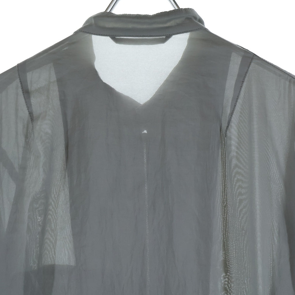 HELMUT LANG(ヘルムートラング) ポリエステル シアー フルジップアップ 半袖シャツ グレー 17-1204131