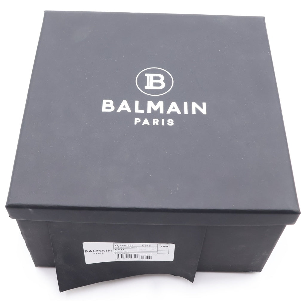 BALMAIN(バルマン) ポリエステル コットン ロゴプリント 6パネル ベースボールキャップ 帽子 ブラック XA000B016