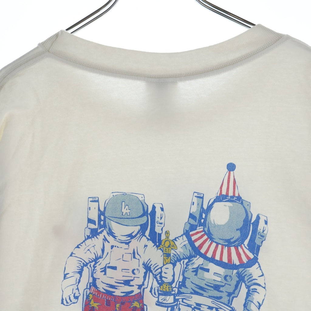 SAINT MICHAEL(セントマイケル) ×SEAN WOTHERSPOON ASTRO SW SS TEE ショーンウェザースプーン アストロ ヴィンテージ加工クルーネック半袖Tシャツ カットソー ホワイト SM-HR8-0000-C21
