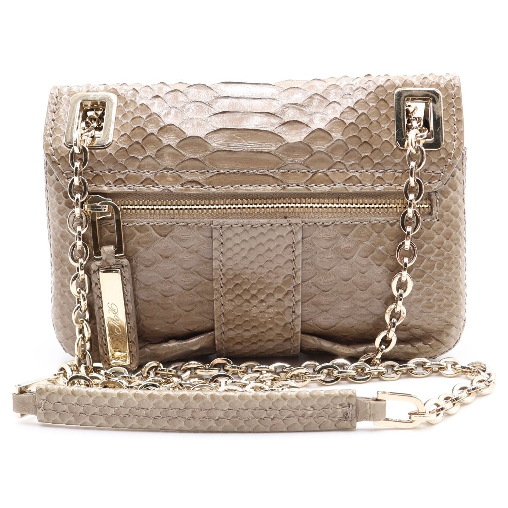 Roger Vivier(ロジェヴィヴィエ) パイソンレザー チェーンショルダーバッグ グレー ゴールド金具 レディース