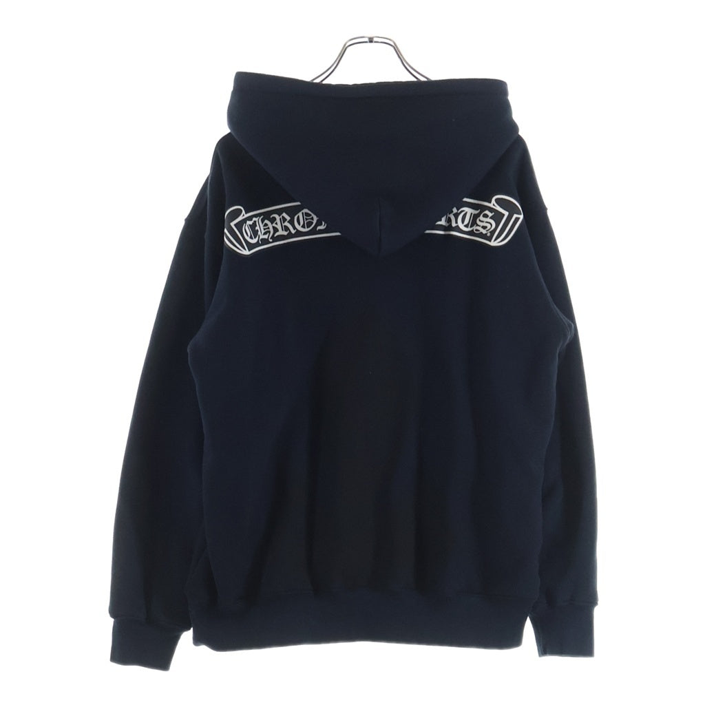 CHROME HEARTS(クロムハーツ) OLD BACK FLARE バックフレア スクロールラベルプリント裏地サーマル ダガージップアップパーカー フーディ ブラック