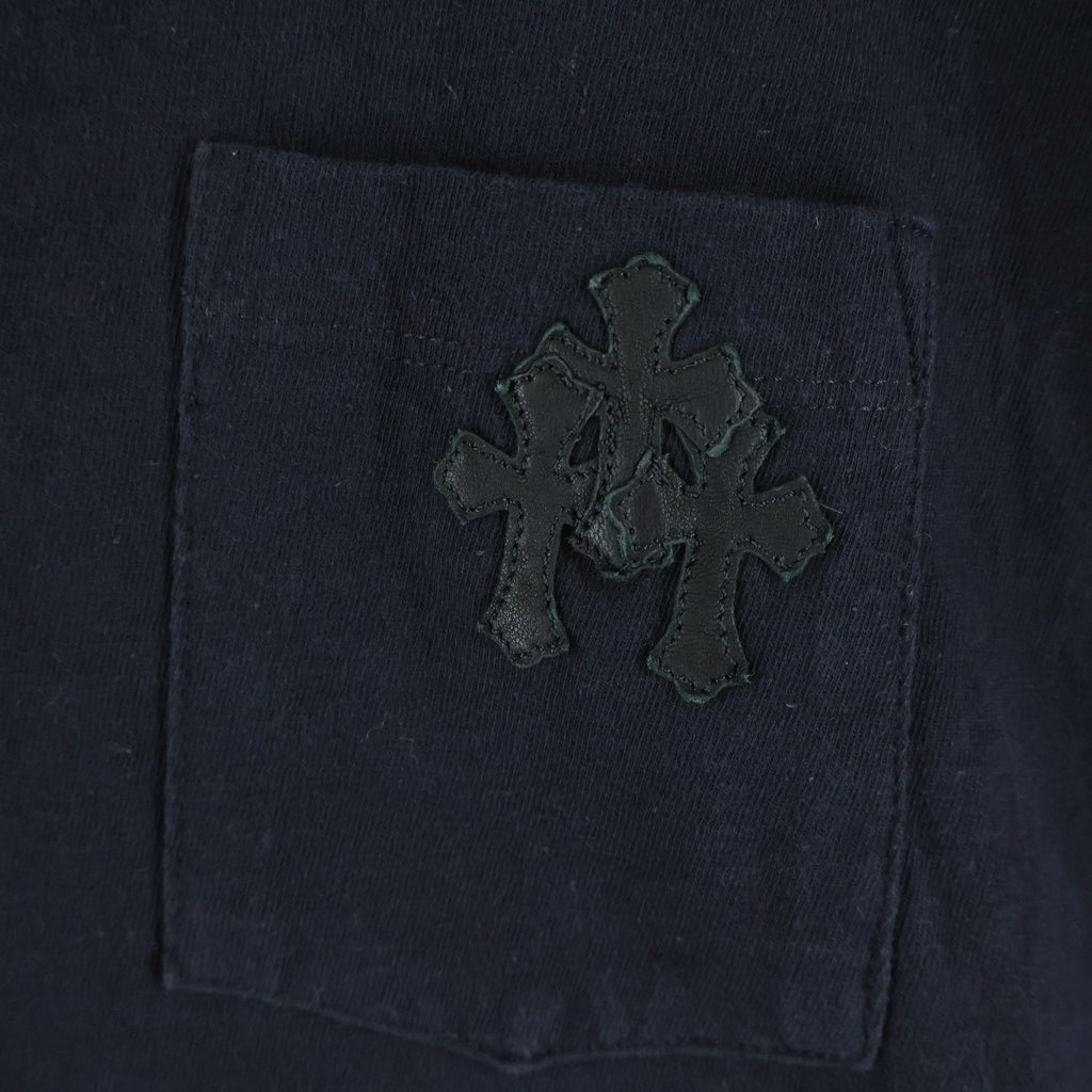 CHROME HEARTS(クロムハーツ) OLD CROSS PATCH POCKET TEE クロスパッチ ポケット付き クルーネック半袖Tシャツ ブラック