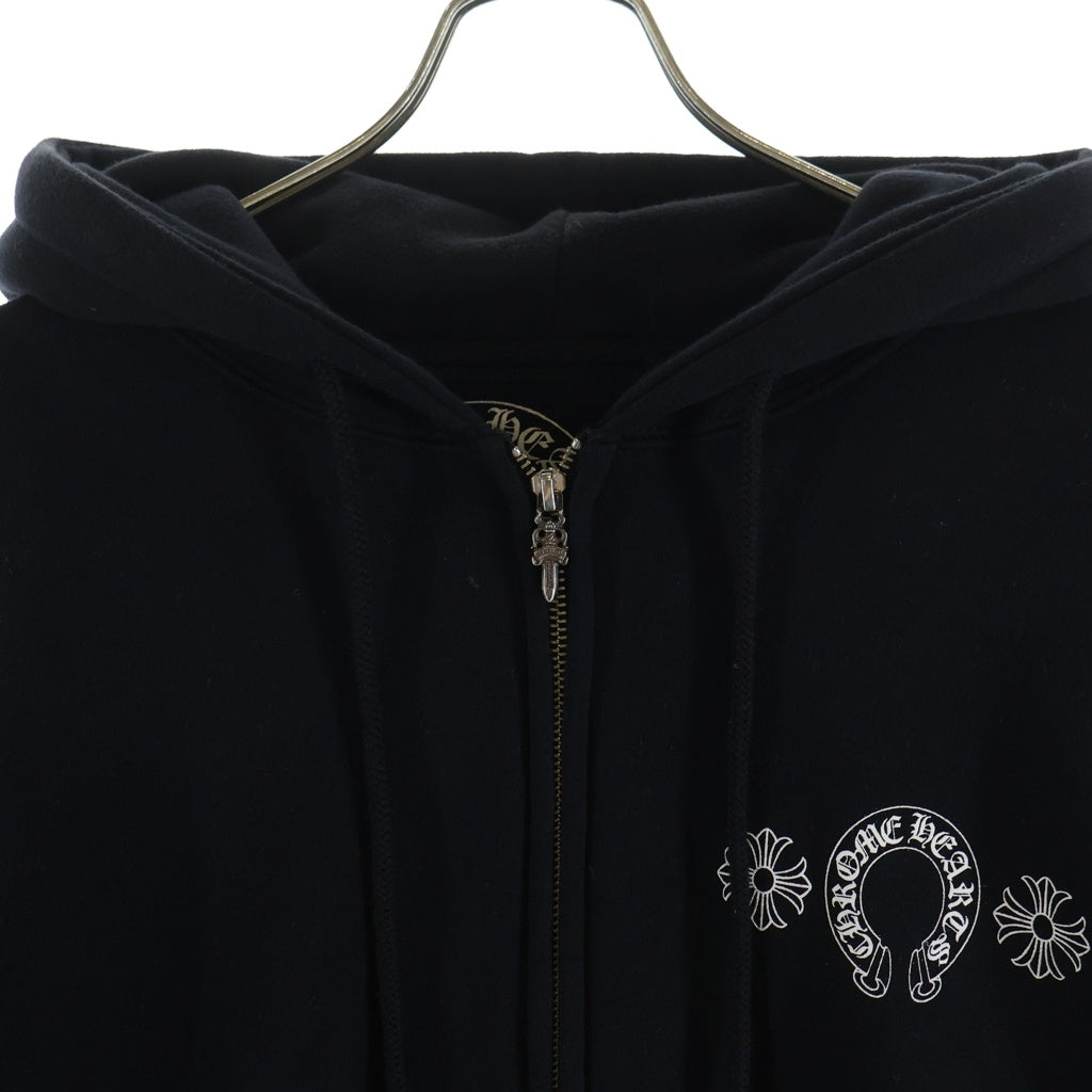 CHROME HEARTS(クロムハーツ) OLD HORSESHOE CH PLUS Zip Up Hoodie FUCK YOU ホースシュー CHプラス ファックユー ダガージップアップパーカー フーディ 裏地サーマル ブラック