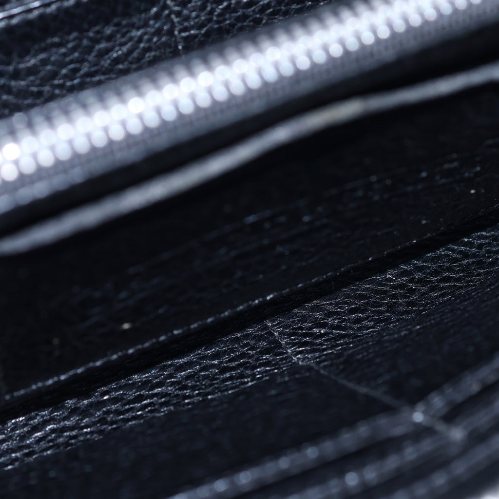 CHROME HEARTS(クロムハーツ) REC F ZIP QUILTED WALLET セメタリークロス キルティング レザーロングウォレット 長財布 ブラック