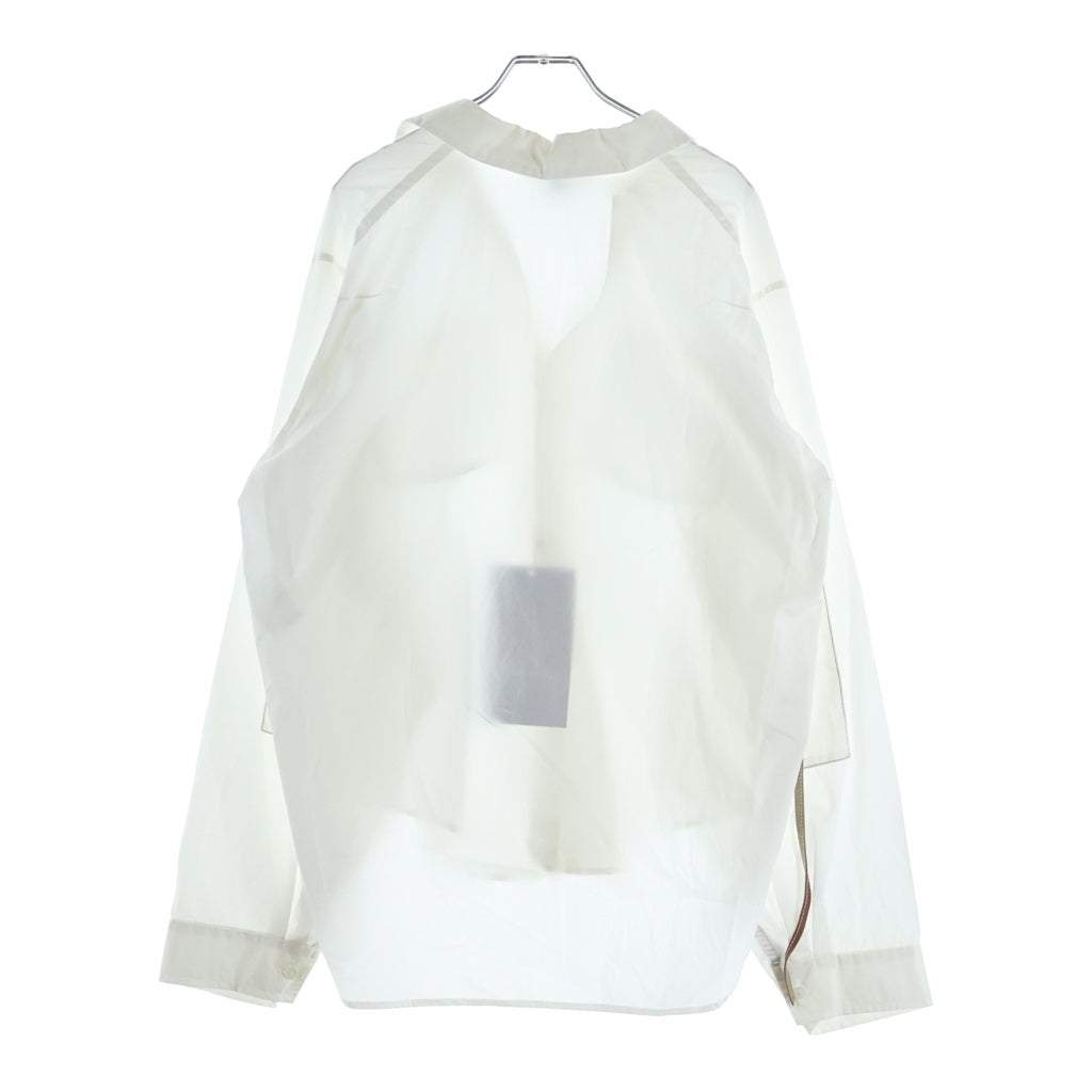 SUNSEA(サンシー) 22SS COTTON JOHNNY.D SHIRT コットン ジョニーD ポケットステッチ 長袖シャツ ホワイト 22S14