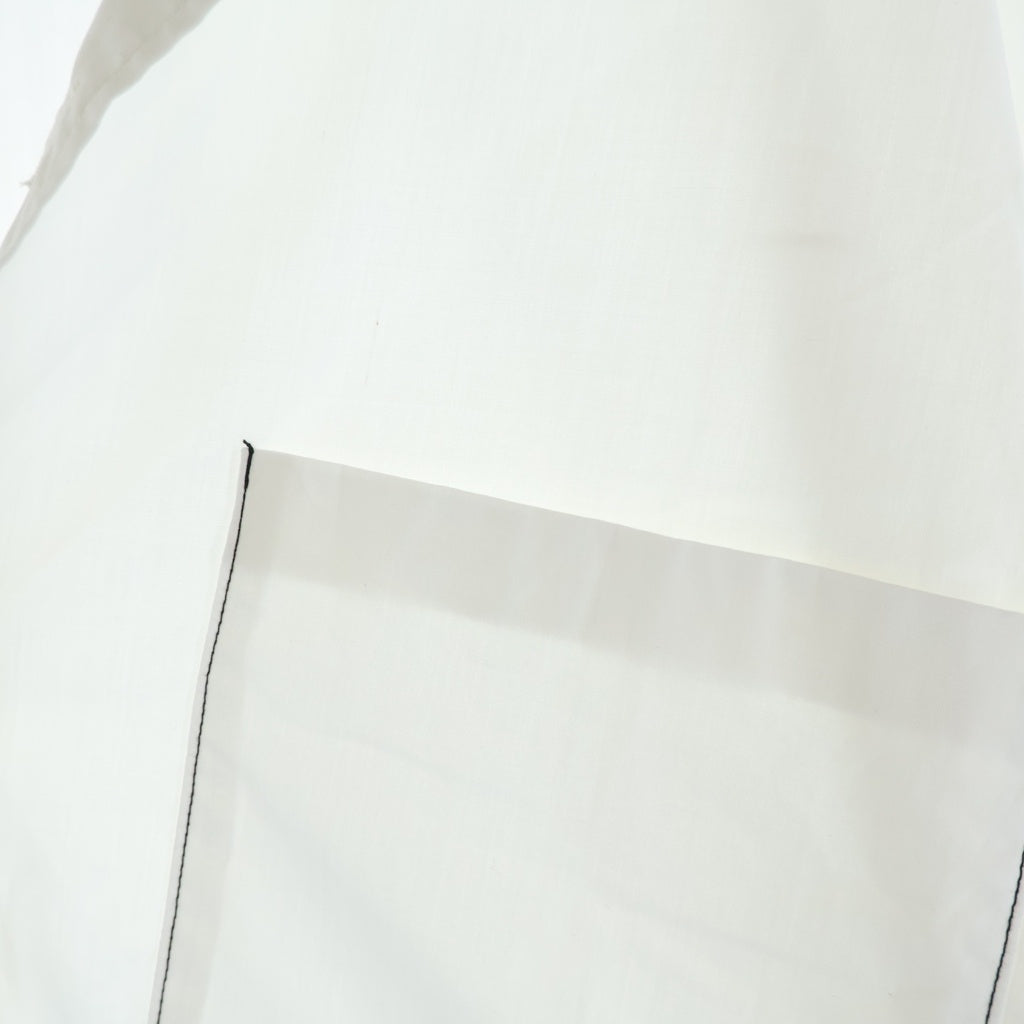SUNSEA(サンシー) 22SS COTTON JOHNNY.D SHIRT コットン ジョニーD ポケットステッチ 長袖シャツ ホワイト 22S14