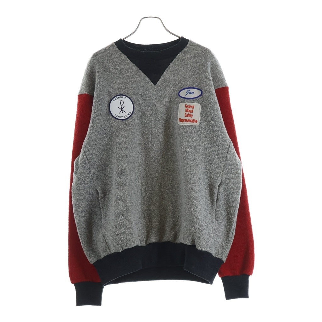 SUNSEA(サンシー) 23AW PILE SWEATSHIRT パイル パッチワーク スウェットシャツ トレーナー グレー SUNSEA2810