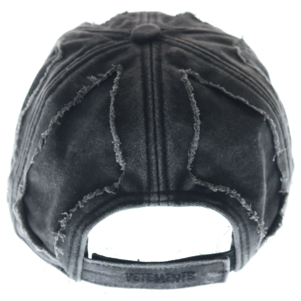 VETEMENTS(ヴェトモン) 24SS Destroyed Cap デストロイ加工 6パネルキャップ 帽子 グレー UE64CA210B