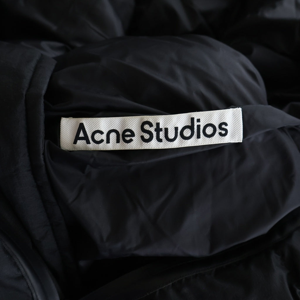 Acne Studios(アクネ ストゥディオズ) 22AW HOODED PUFFER JACKET MUSHROOM マッスルーム ナイロン パフ フーデッド ジップアップ ダウンジャケット ブラック A90471