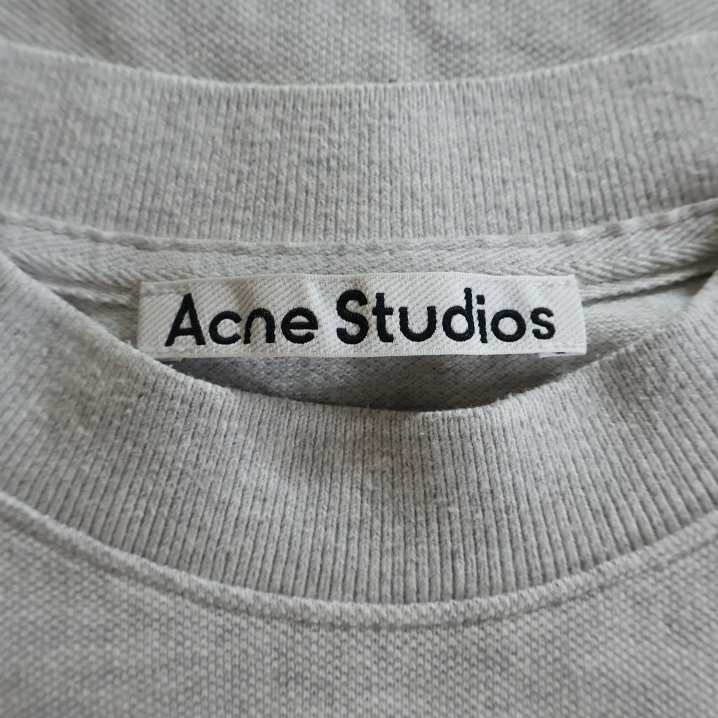 Acne Studios(アクネ ストゥディオズ) コットン 3D ロゴエンブロイダリー コットン 長袖Tシャツ カットソー グレー CL0369
