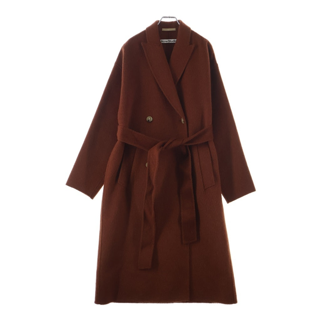Acne Studios(アクネ ストゥディオズ) OWANNE DOUBLE オワンヌ ウール 4B ダブル ベルテッド ロングコート ジャケット オレンジ A90312